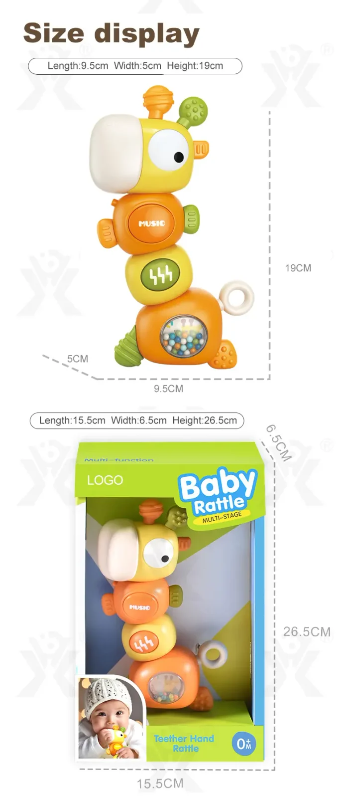 Giraffe Musical Rattle Sensory Toy for Infants (TB-4834968) — illustrated product details, panel 13