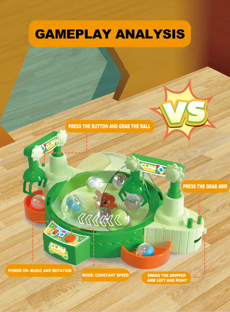 Interactive Claw Machine Toy, Music Lights Effect (TB-4843562) — illustrated product details, panel 2