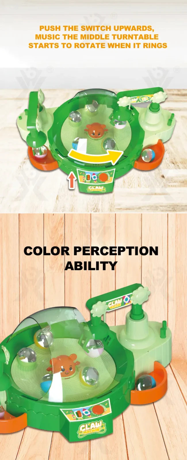 Interactive Claw Machine Toy, Music Lights Effect (TB-4843562) — illustrated product details, panel 3