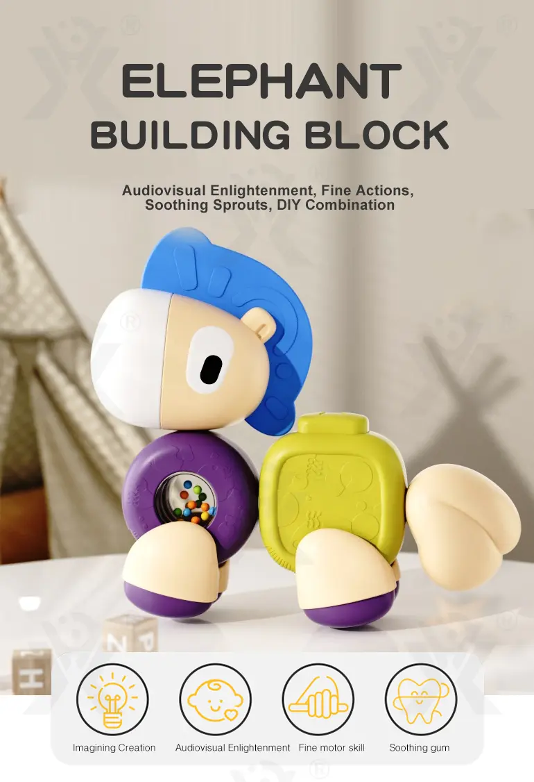Modular Elephant Building Block (TB-4521119) — illustrated product details, panel 1