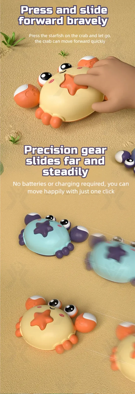 Press Activated Crab, LED Lights (TB-4963163) — illustrated product details, panel 2